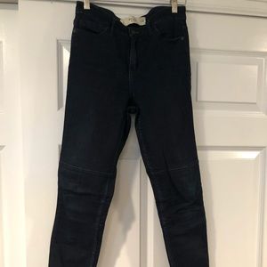 Abercrombie and fitch navy seamed jeans